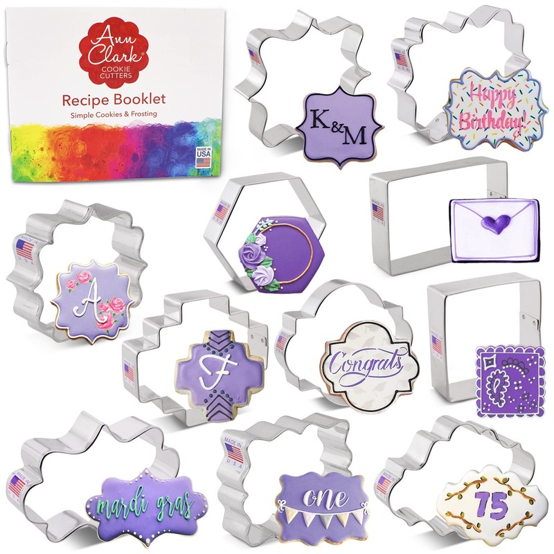 Ann Clark Plaques, Frames and Tiles Cookie Cutters 11-Pc. Set Made in USA