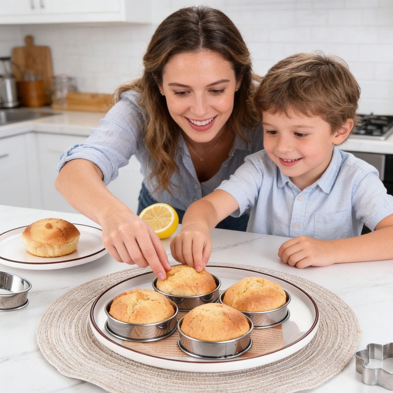 8Pack 4 Inch English Muffin Rings, Stainless Steel Double Rolled Tart Rings, ... gallery
