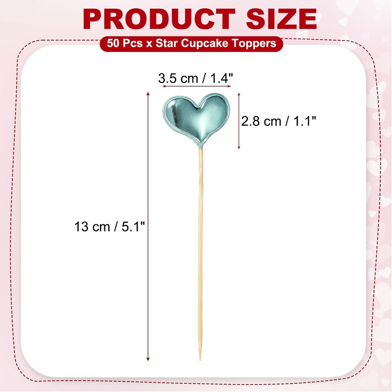50 Pcs 1.1 x 1.4 Inch Star Birthday Cupcake Toppers, Blue gallery