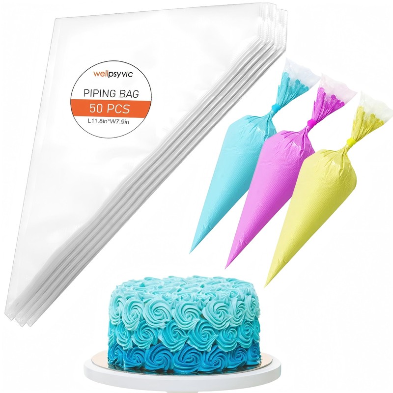 Piping Bags, 50pcs 12 Inch Anti Burst Disposable Cake Decorating Bags,Non-Sli…