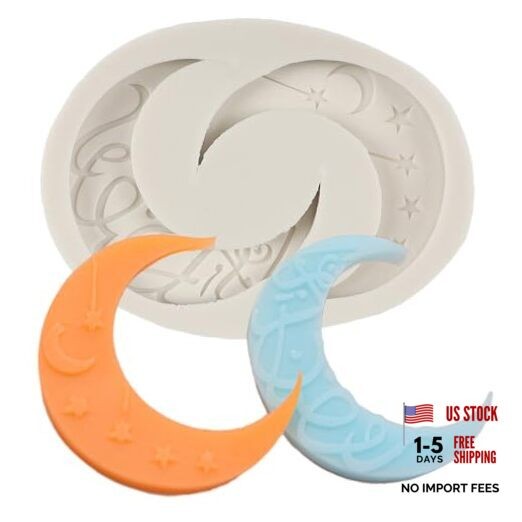 QDMOLDS Moon Star Silicone Fondant Molds for Cake Decorating Cupcake Style A