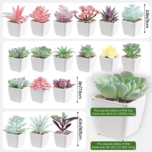 36 Pieces Mini Artificial Succulent Plants Potted Assorted Decorative Fake gallery