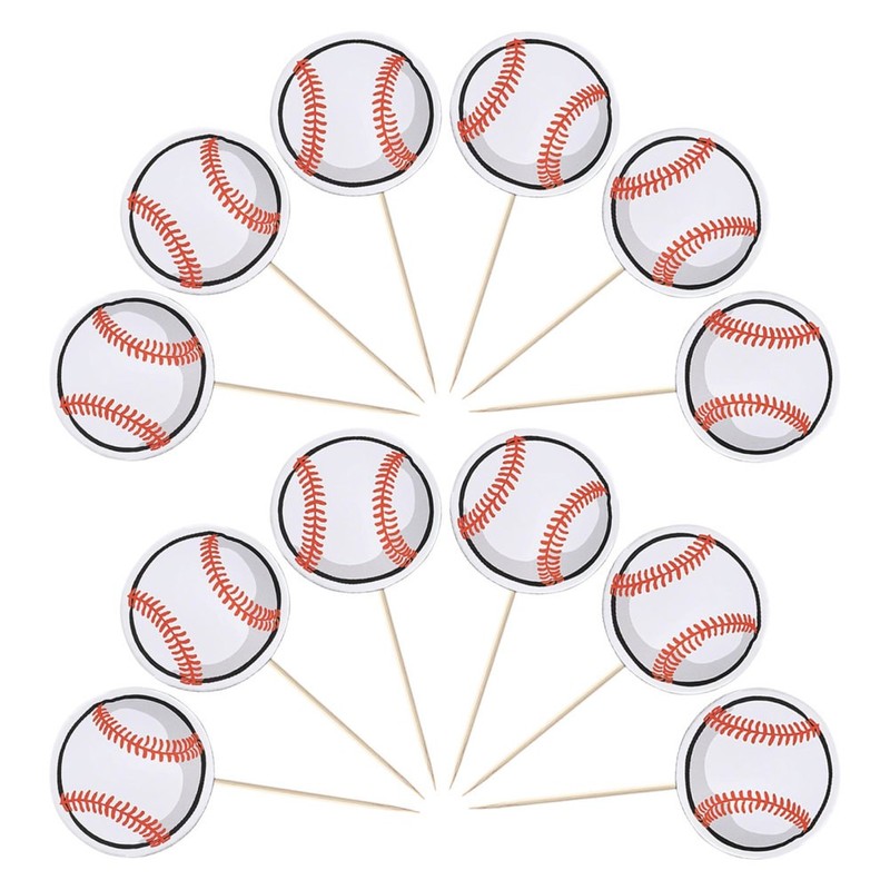 80 Pcs Baseball Cake Topper Sports Decorations Themed Cupcake Toppers for Boys gallery