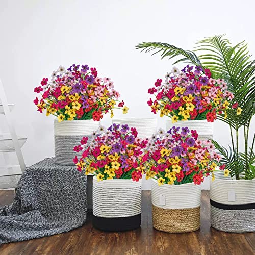 Lnoicy Pcs Artificial Flowers for Outdoor,Plastic Flowers 24 Mix Colors gallery