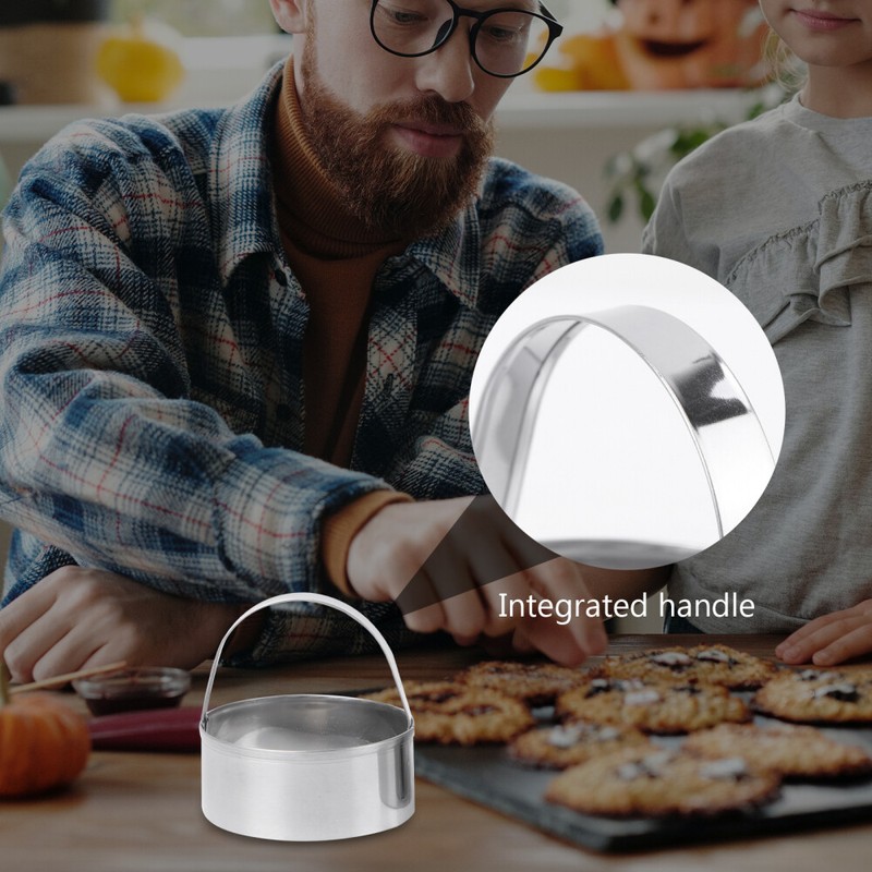 3 Pcs Biscuit Cutter Stainless Steel Cookie Round 3-piece Set (flat Model) Baby gallery