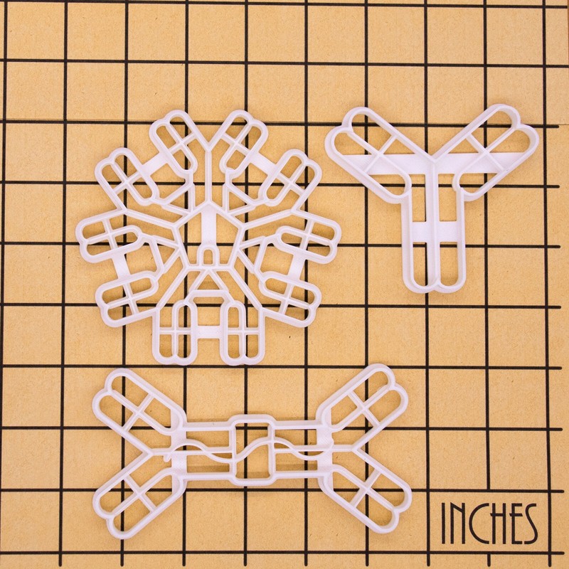 Set of 3 Antibody cookie cutters - Monomer Dimer Pentamer Immunoglobulin science gallery
