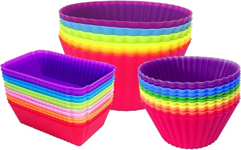 36 Pack Silicone Cupcake Liners Muffin Baking Cups Liners Reusable Non-Stick gallery
