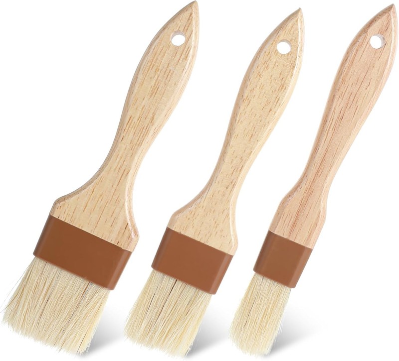 3Pcs Basting Brush for Cooking, Pastry Baking, Kitchen Yellow