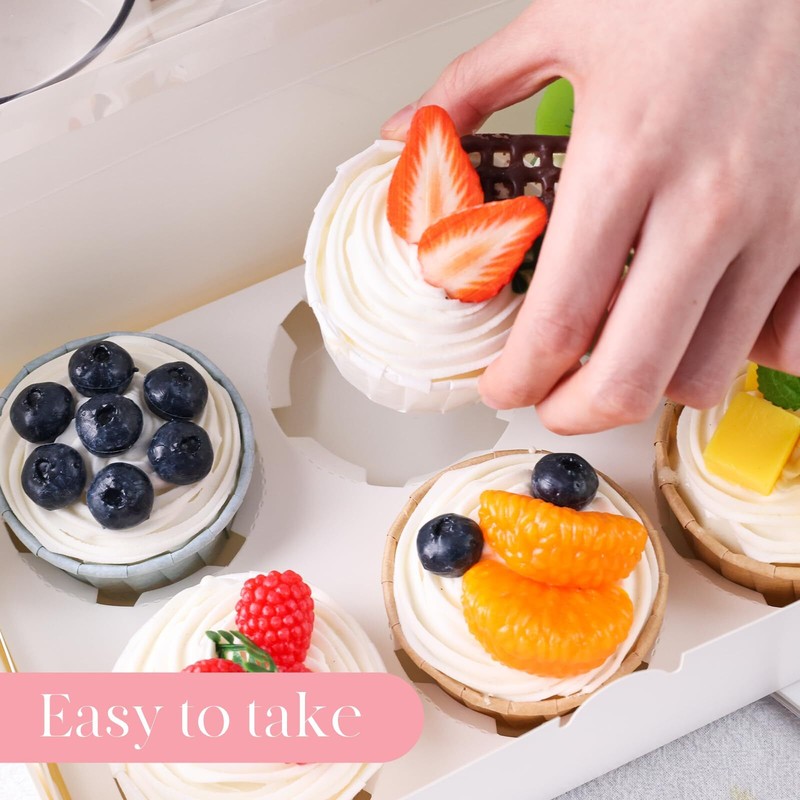 15PCS White Cupcake Containers Boxes with Window Holding 90 Pastry Box for Bi... gallery