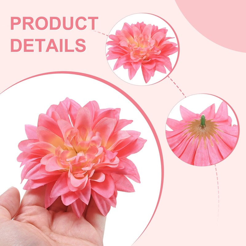 8-Pack Artificial Flowers Bulk, Pink Fake Chrysanthemum Floral for DIY gallery