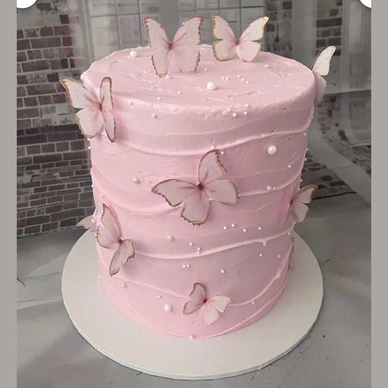 Light Pink Pre-cut Edible Wafer Paper Butterflies