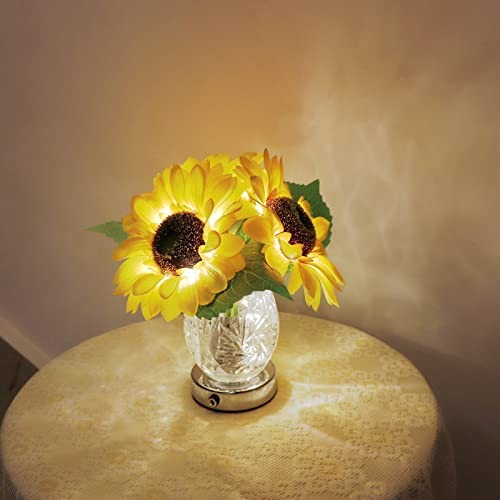 Sunflower Crystal Lamp, Sunflower Gifts for Women, Artificial Flowers Table gallery
