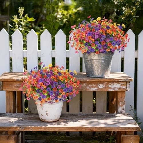 Artificial Fake Flowers Deep Purple+ Light Purple+red+orange+yellow+rose Red gallery