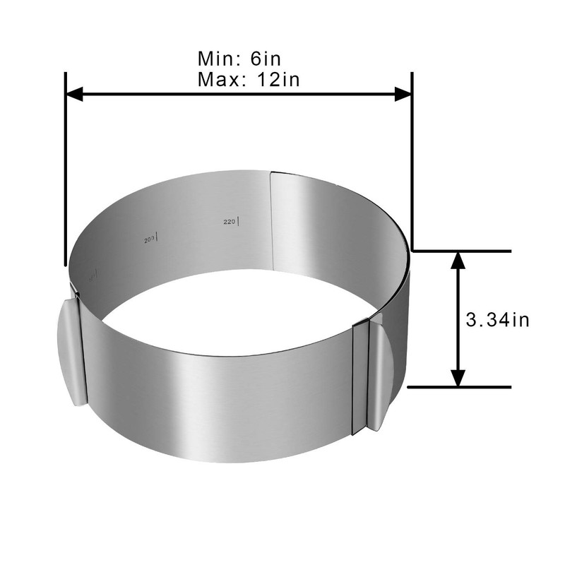 3 Pack 6-12 Inch Adjustable Mould Ring, Retractable Stainless Steel Round Mou... gallery