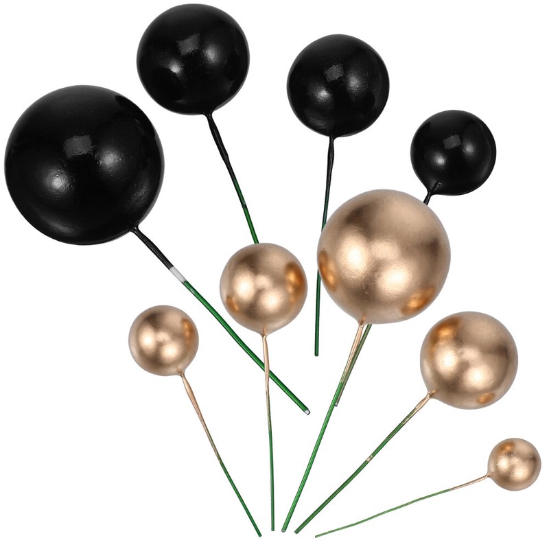 66 Pcs Foam Ball Cake Insert Toppers Balls Happy Birthday Party Decorations