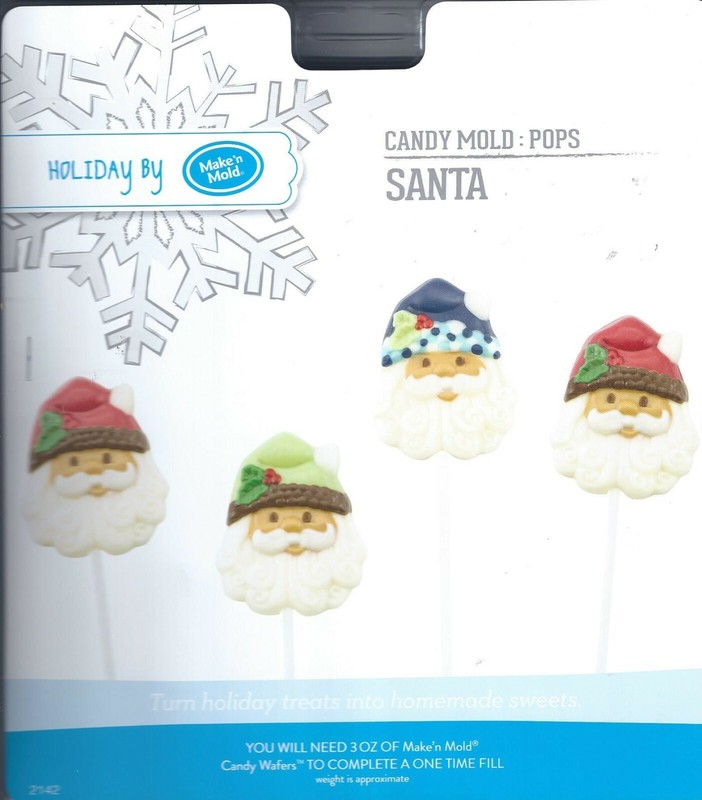 Make N Mold Christmas Holiday Lollipop Candy Molds Santa, Light Bulbs, Snowmen