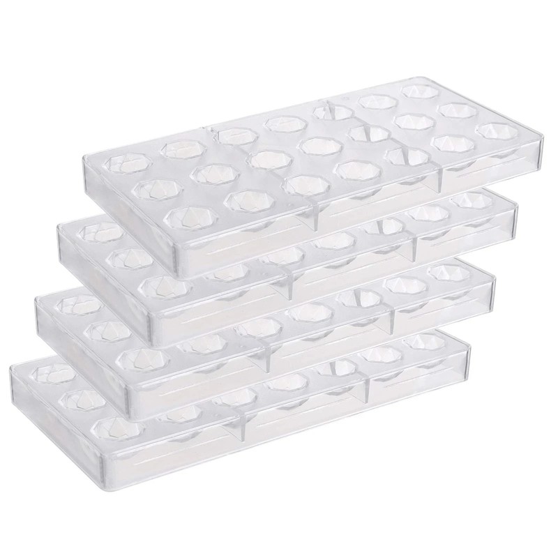 4 Pack 84 Grids Polycarbonate Chocolate Molds Candy Making Tray Molds for Sweets gallery