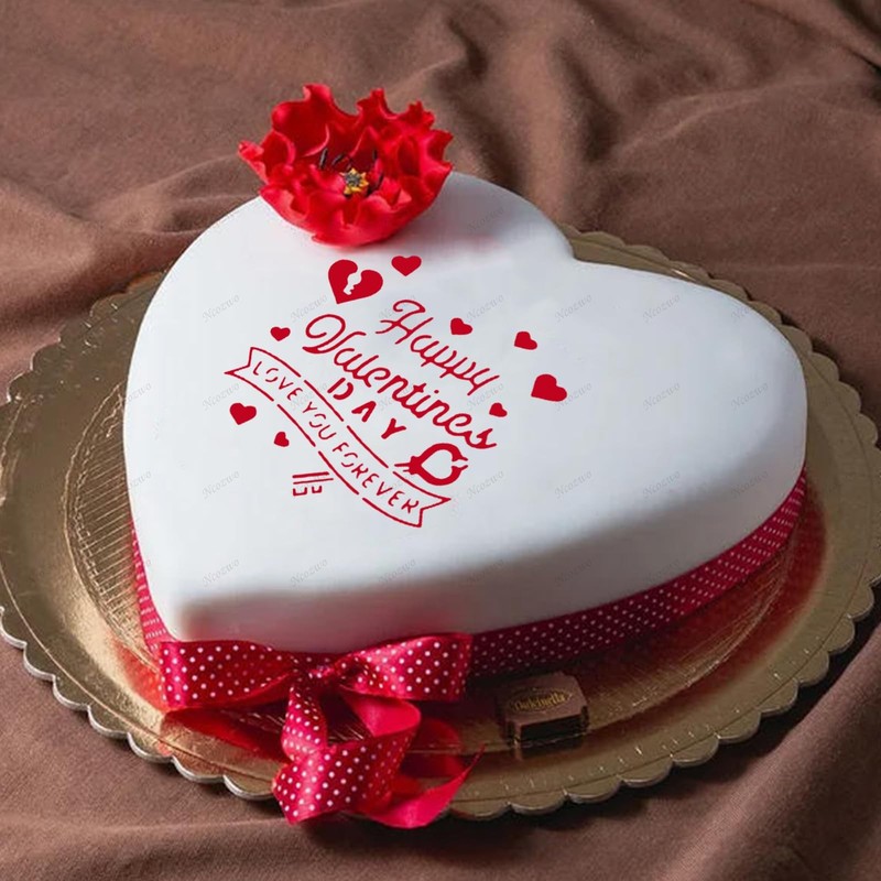 9 PCS Valentines Day Cake Stencils Kit Reusable Cookie Coffee Love Words gallery