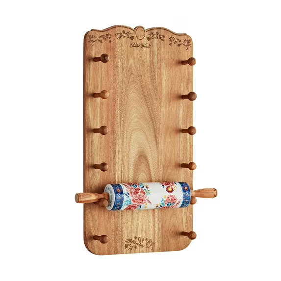 The Pioneer Woman Keepsake Floral 17.7″ Non-Stick Ceramic Rolling Pin w/ Holder