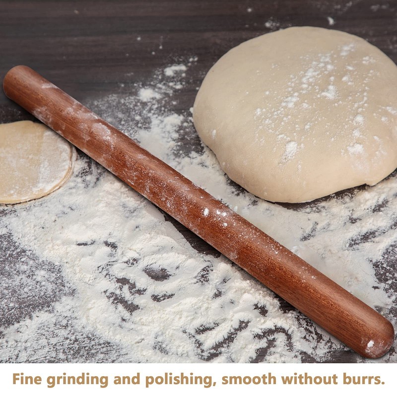 French Rolling Pin, 17.7 Inches Wood Rolling Pin for Baking Extra Long Thicke... gallery