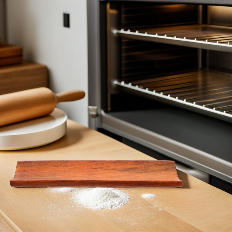 Rolling Pin Wooden Base Rack Counter Holder Kitchen Stand Display for gallery