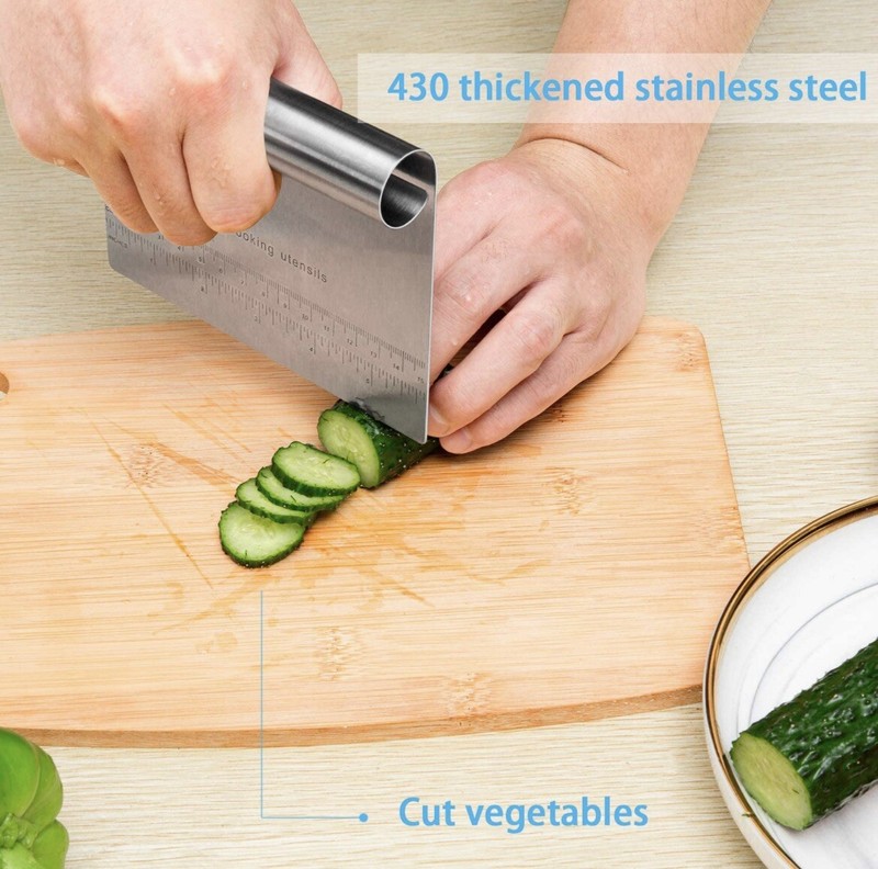 Pro Dough Pastry Scraper Cutter Chopper Stainless Steel with Measuring Scale gallery