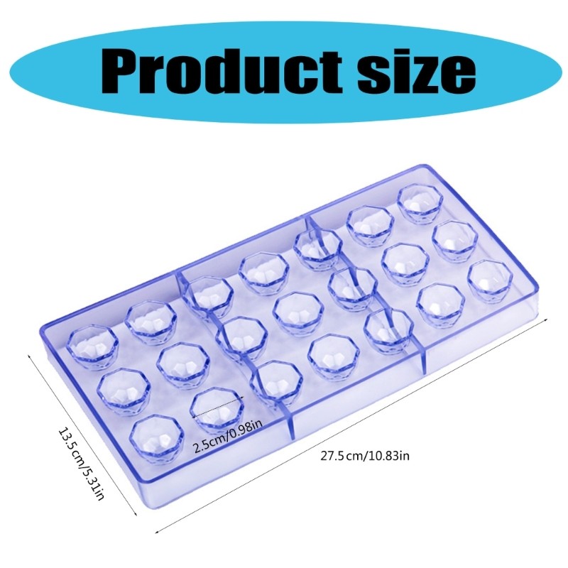 Flexible 21 Cavity Gemstones Shape Chocolate Mold For Creative Baking Projects gallery