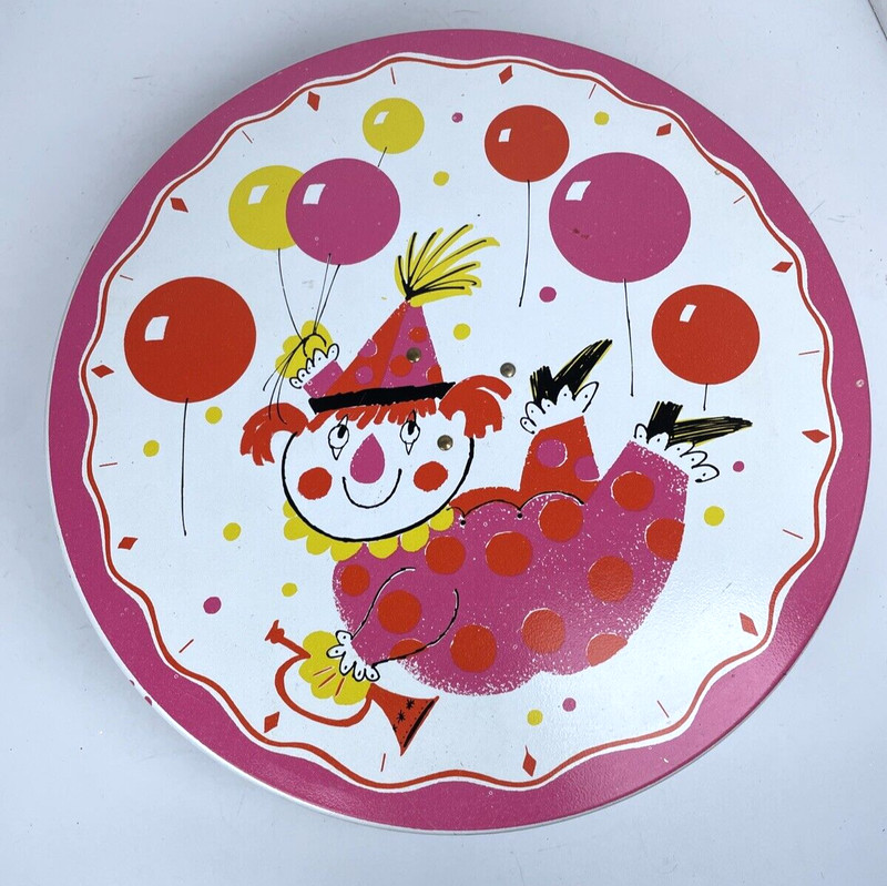 Vintage Fabcraft Happy Birthday Metal Cake Plate Rotating 1964 WORKS gallery