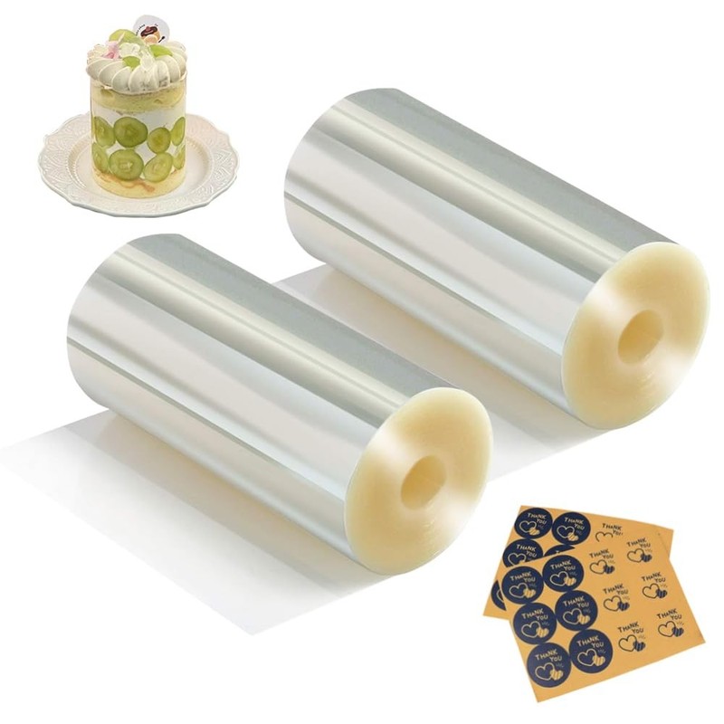 Cake Collars Transparent Acetate Strips Clear Mousse Baking 5 Inch 2 PCS