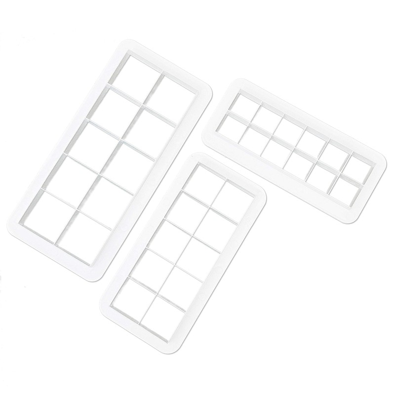 Square Cookie Cutter Set Geometric Multicutter Square Cake Fondant Cutter 3 Size