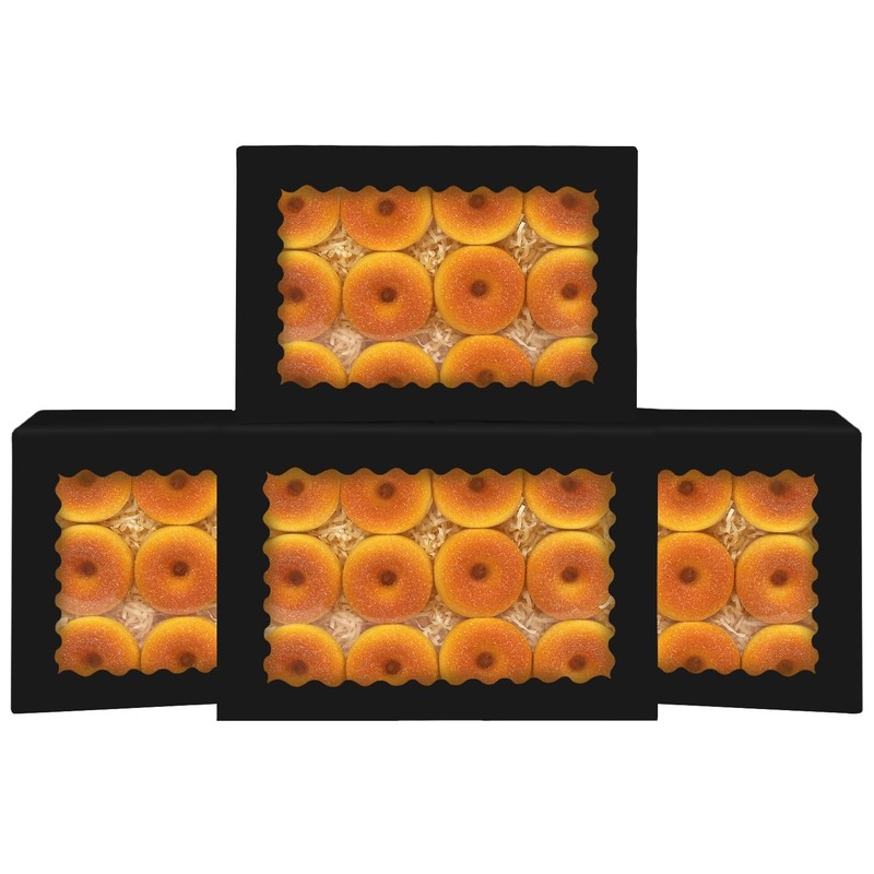 AutoPop Up Black Cookie Box With Window 14x10x2.5 Inch Macaron 24 PCS