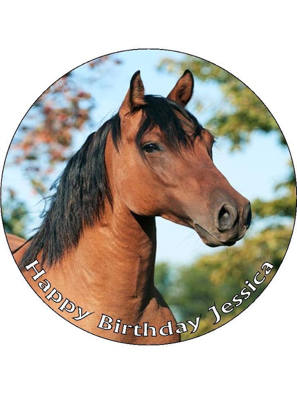 7.5″ Horses Personalised Edible Rice Paper Cake Topper
