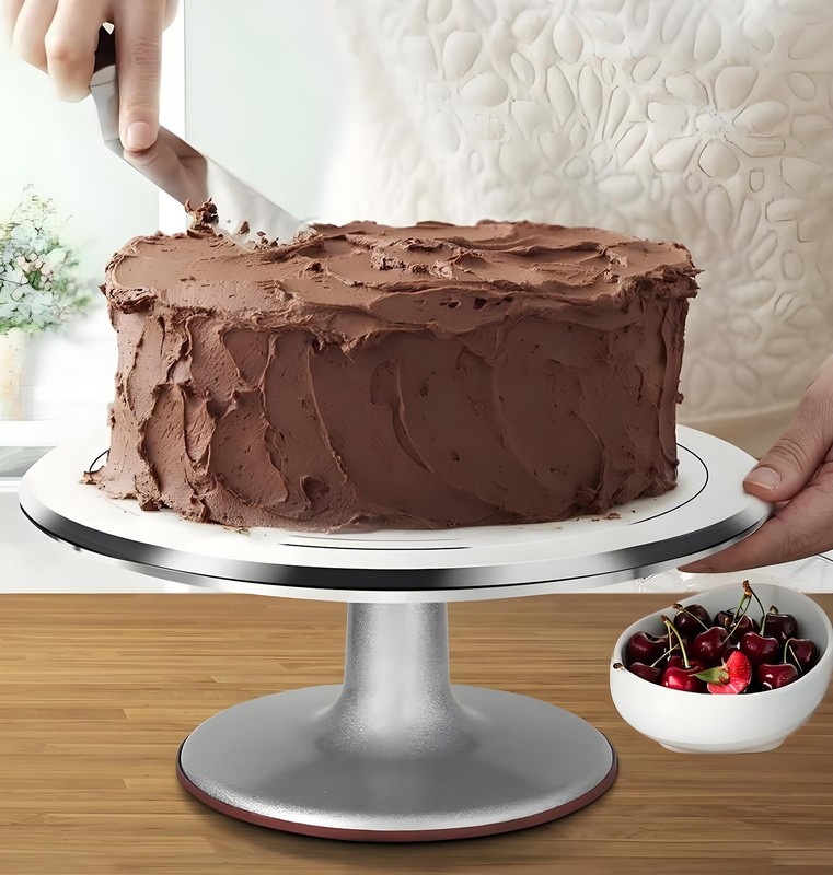 Cake Turntable Aluminum Alloy, 12 Inch Rotating Cake Stand Decorating Kits wi... gallery