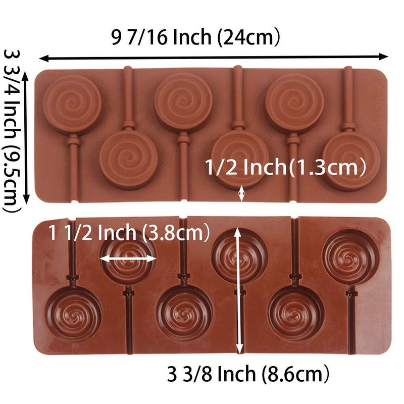 4 Pack Silicone Chocolate Mold 6-Cavity for Lollipop Hard Candy Cake gallery