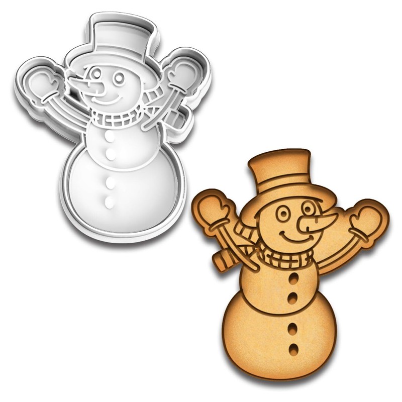 Happy Snowman Cookie Cutter & Stamp Set – 4.25×3.6 Inches