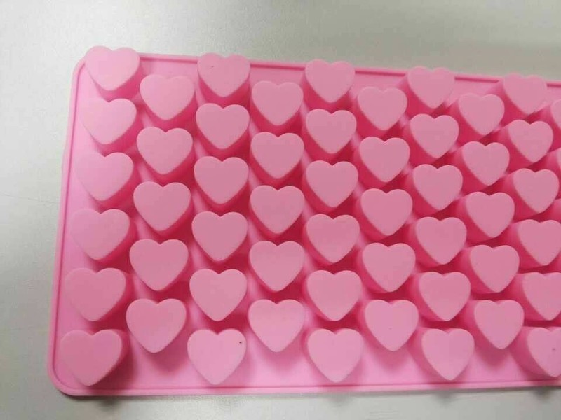 1/2/3 Pack 55-Cavity Hearts Silicone Moulds for Baking Wax Melts Chocolate Molds gallery