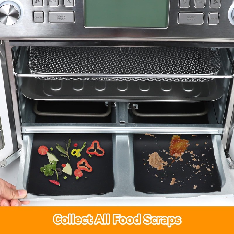 4 Pcs Air Fryer Oven Liners for Emeril Lagasse Dual Zone 360 Small, Black gallery