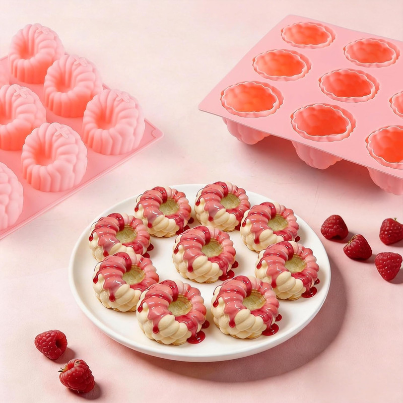 2Pcs Silicone Raspberry Mousse Molds for Mousse Cake, 9-Cavity Raspberry Fruit M gallery