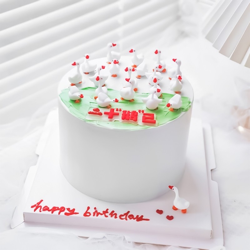 Miniature Geese Cake Decoration 3cm Tiny Rubber Duck Cake Top Ornament gallery