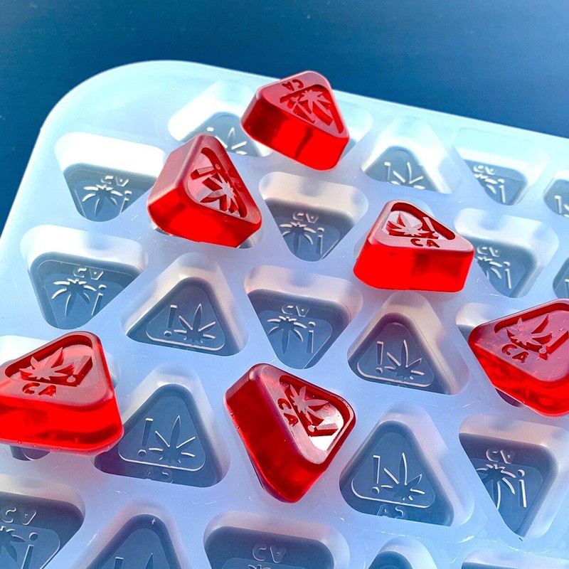 CA State Warning Logo Triangles Silicone Candy Mold 1/2 Sheet - 224 Cavities gallery