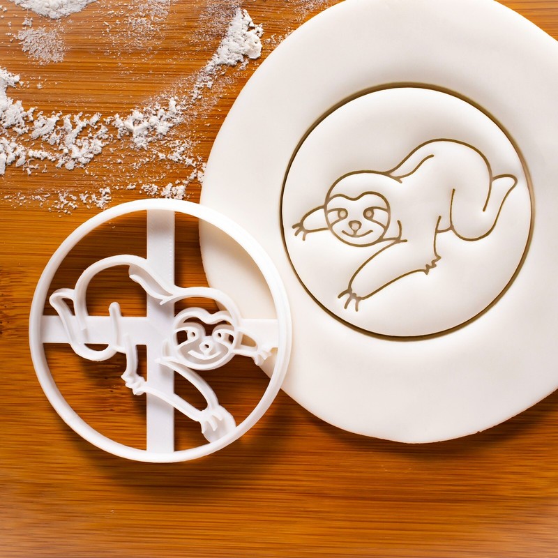 Sloth Crawling Cookie Cutter – wildlife animal rainforest baby shower jungle