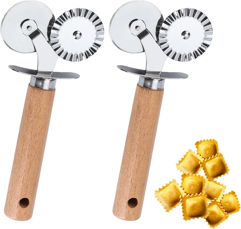 Pastry Double Cutter Wheel,Dual-Head Baking Tool for Home and Kitchen Use,Raviol gallery