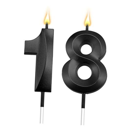 th Birthday Candles Candles forth Birthday Decorations for Boys Happy 18 Black