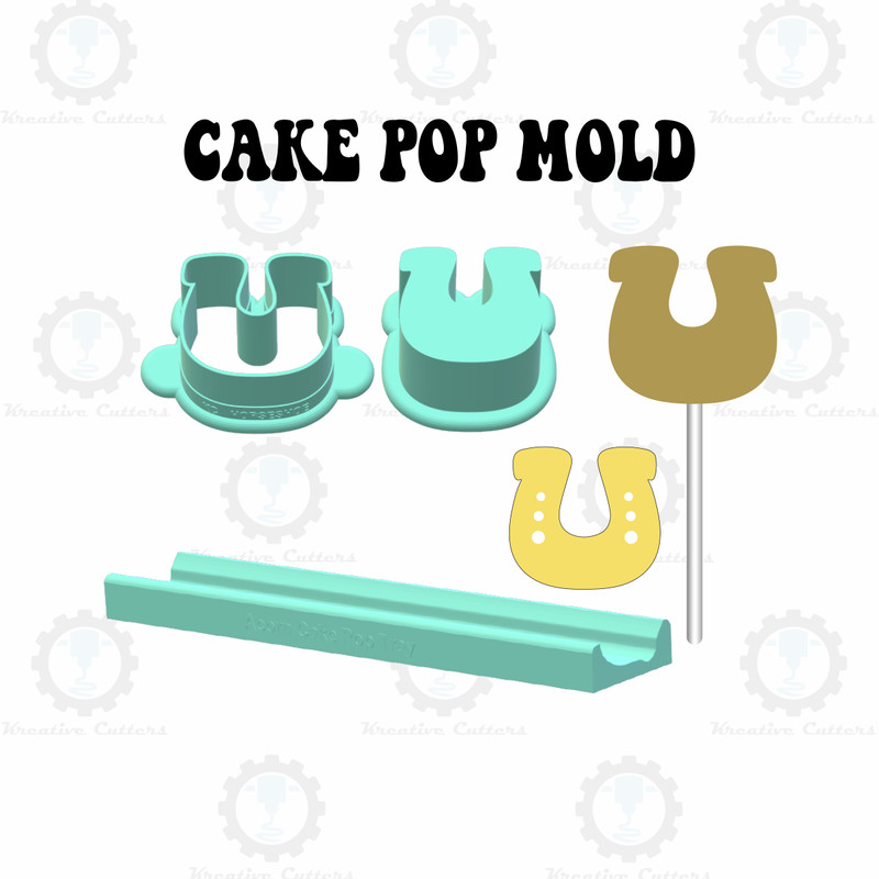 Horseshoe Cake Pop Mold |Deluxe Cutter, Popper, and Tray Option gallery