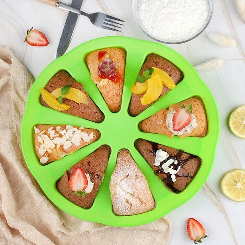 Silicone DIY Baking Molds Large 8 Cavity Silicone Scone Pan/Cakes Slices Mold gallery