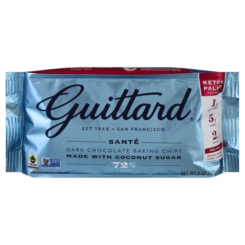 Guittard Baking Chips 72 Dark Chocolate 9 Oz (Pack Of 12)
