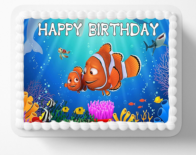 Customized Clown Fish Edible Image Birthday Father’s Day Edible Cake Topper