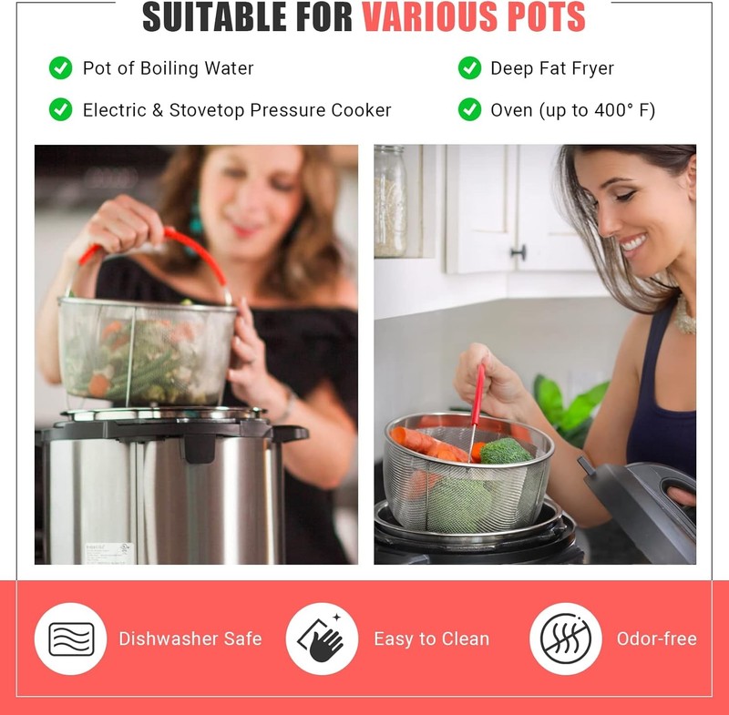 Steamer Basket w/ Handle for 6 Qt Instant Pot Aroma or Ninja Food Accessories gallery