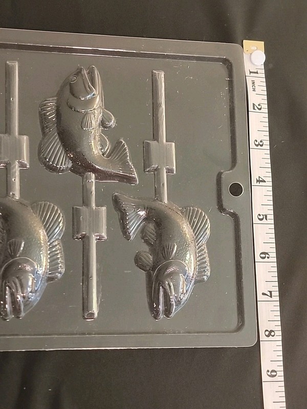 Lot of 2 Fish Trout Bass Man Birthday Party Lollipop Chocolate Candy Mold gallery