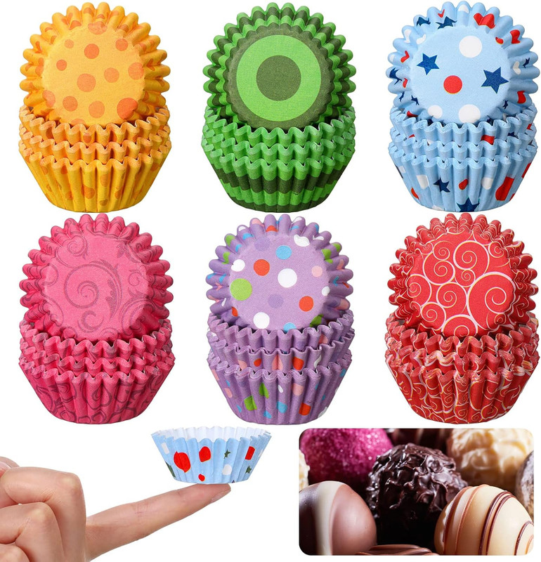 600Ct Mini Rainbow Dot Cupcake Liners Greaseproof Baking Muffin Candy Cups gallery